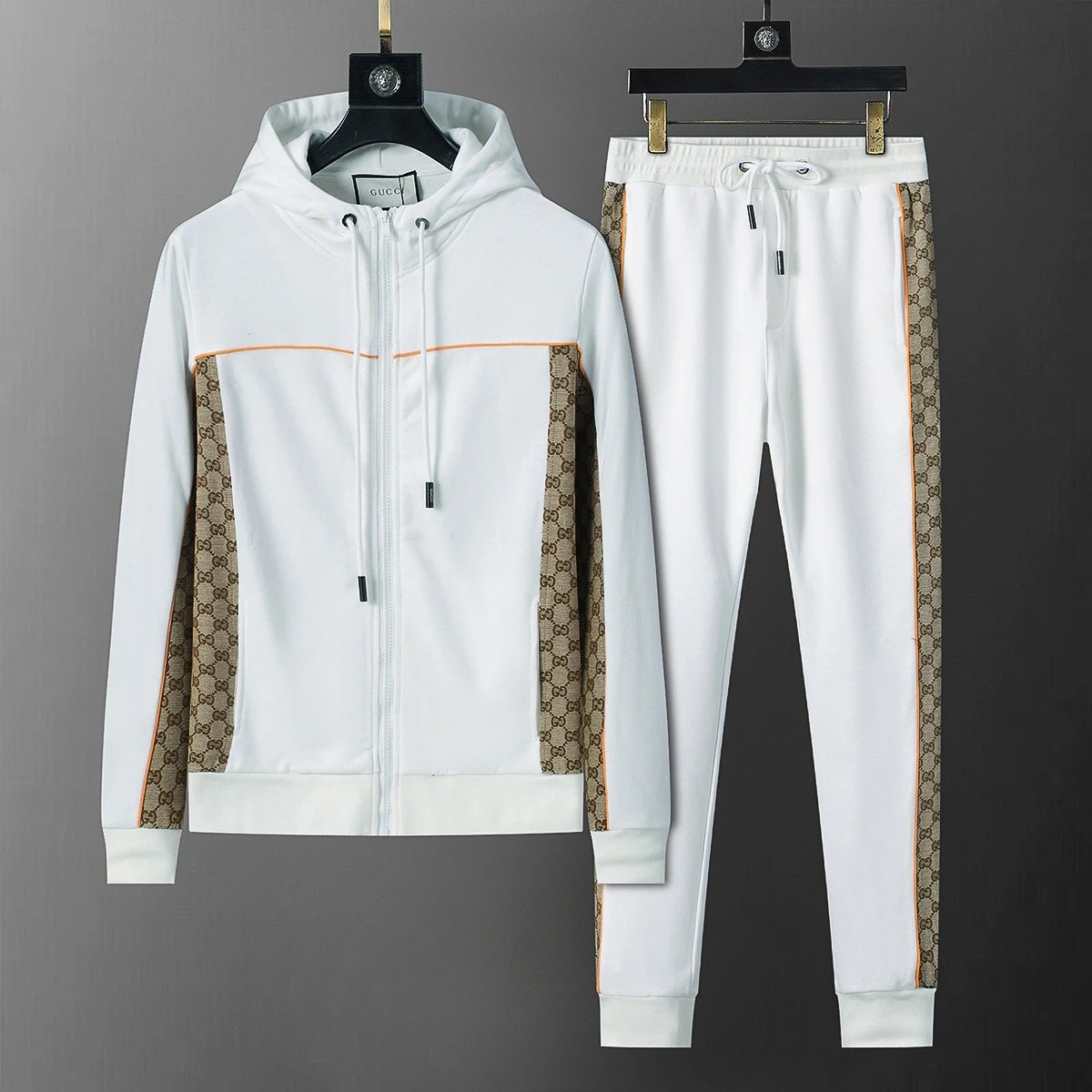 Louis Vuitton Tracksuits Zip-Up Jacket and Joggers Set — 38053 white
