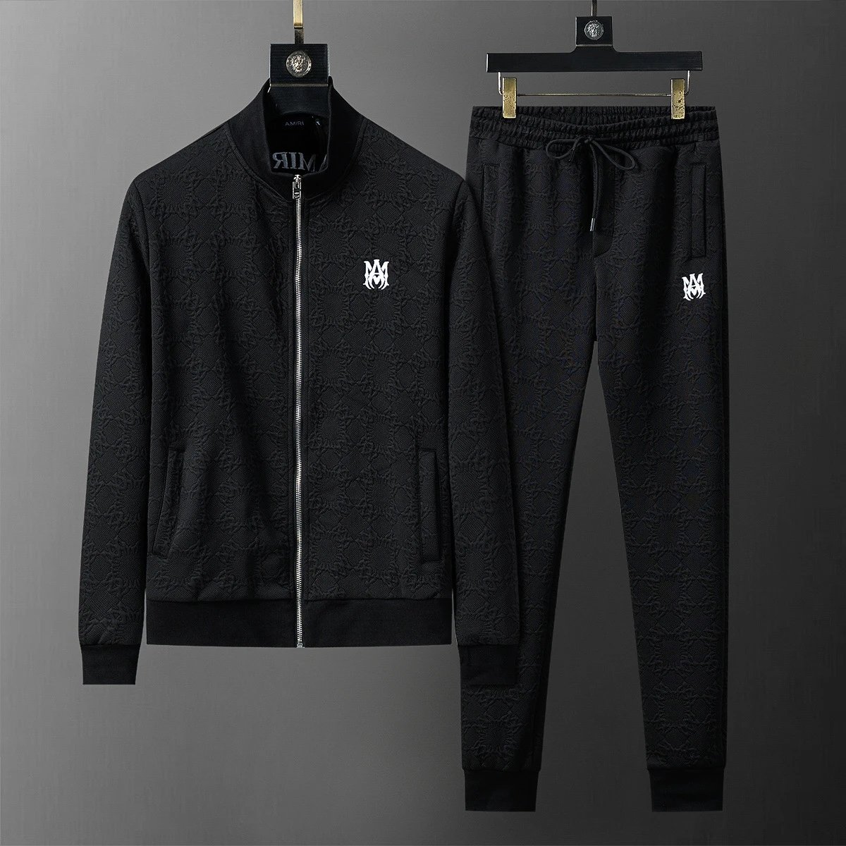 Louis Vuitton Tracksuits Zip-Up Jacket and Joggers Set — 38120 Black