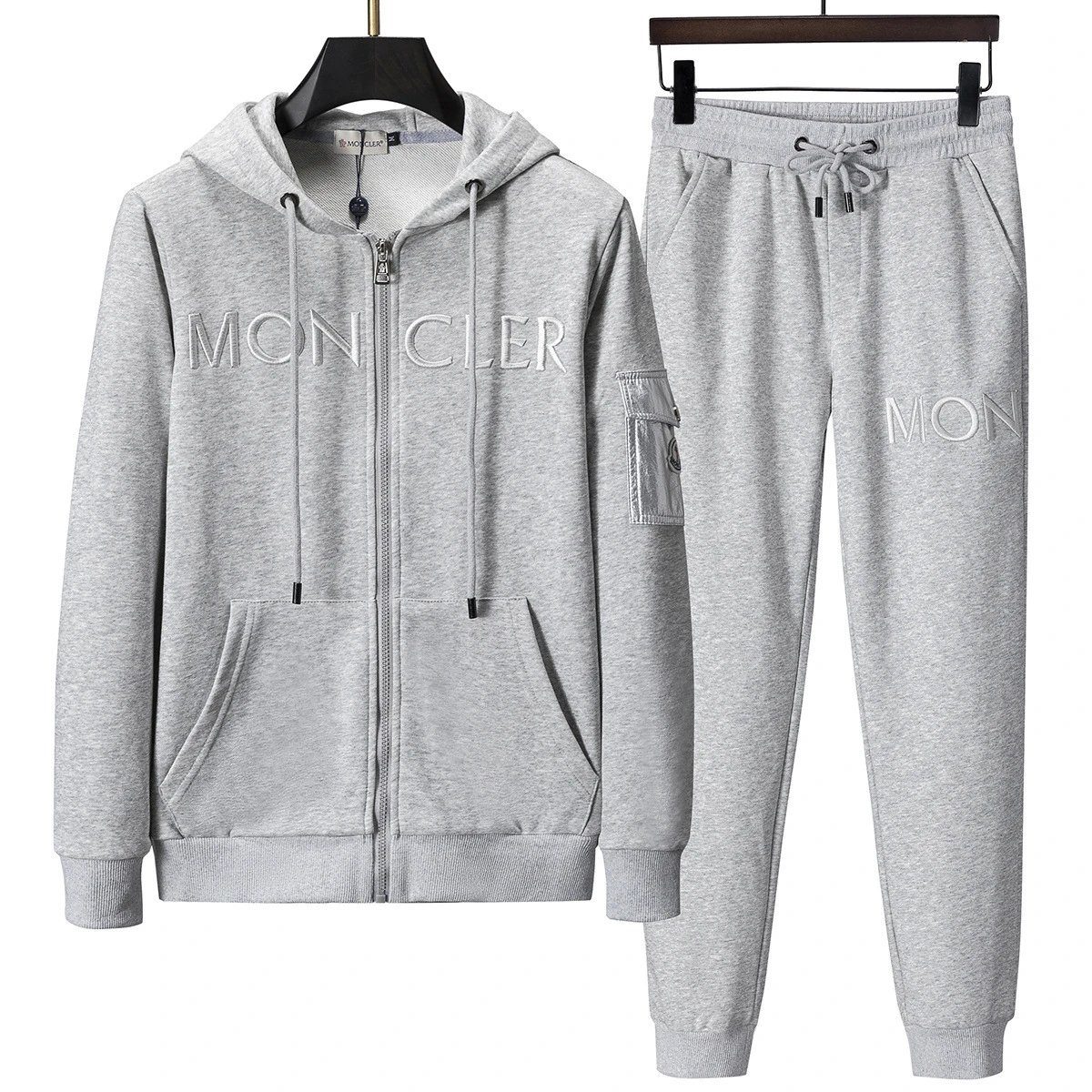 Louis Vuitton Tracksuits Zip-Up Jacket and Joggers Set — 38036 gray