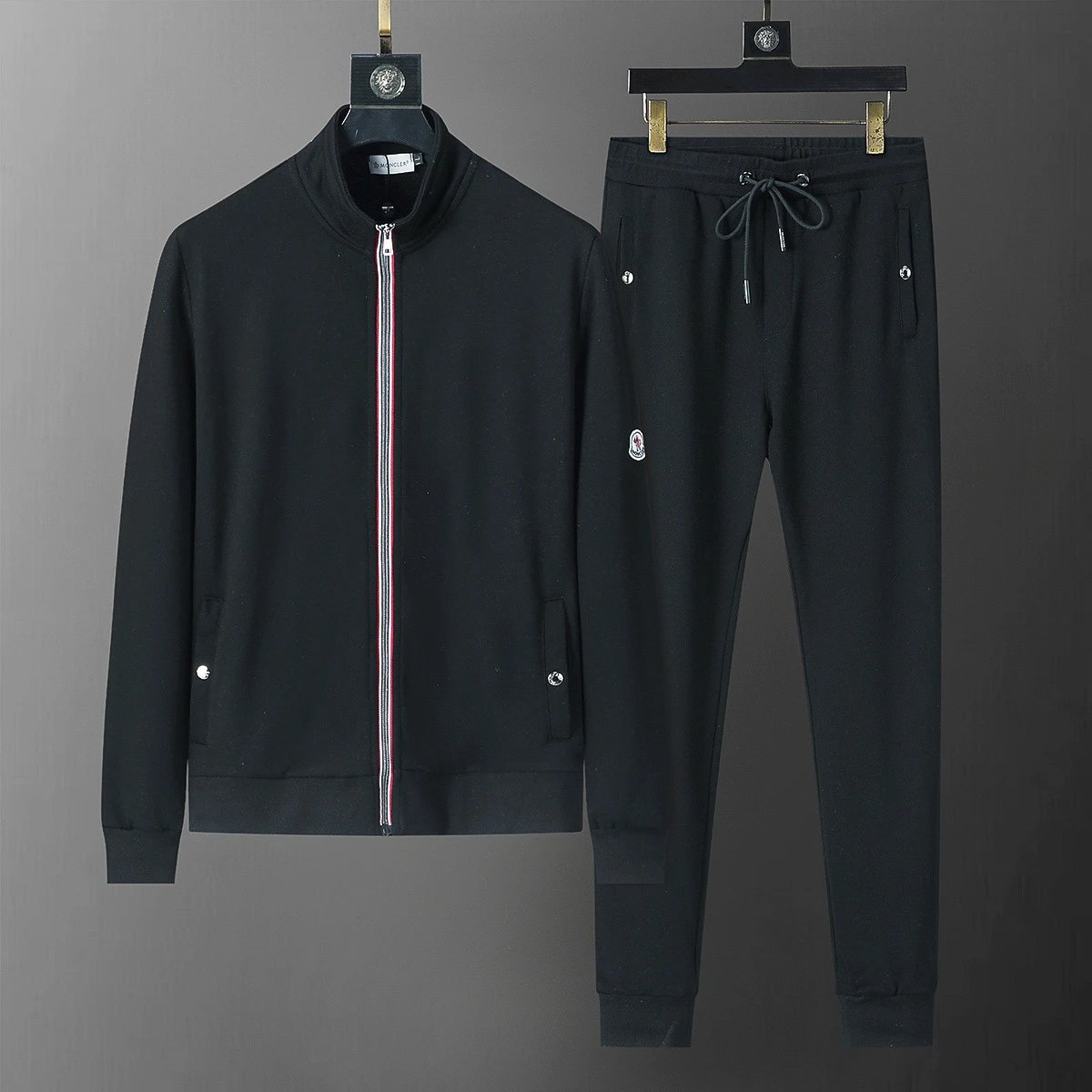 Louis Vuitton Tracksuits Zip-Up Jacket and Joggers Set — 38057 Black