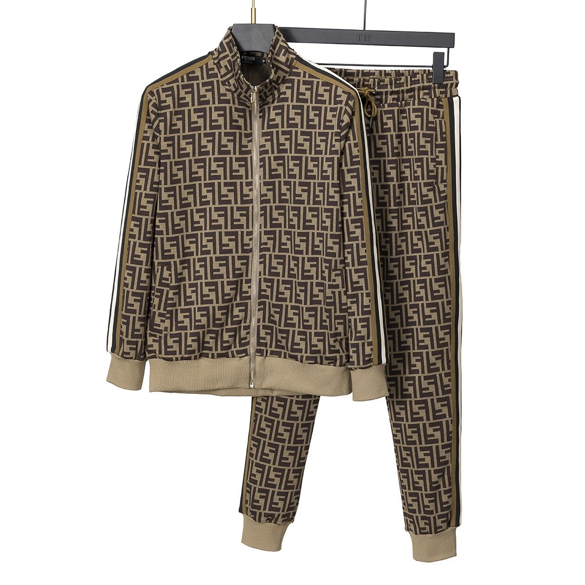 Louis Vuitton Tracksuits Zip-Up Jacket and Joggers Set — 38032 Brown