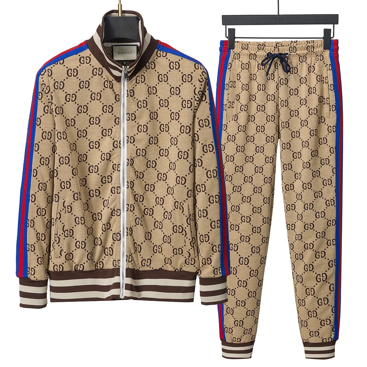 Louis Vuitton Tracksuits Zip-Up Jacket and Joggers Set — G 1001 Khaki