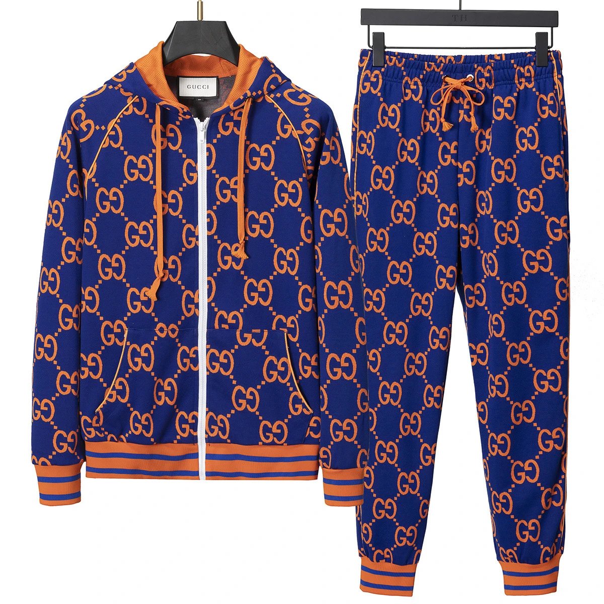 Louis Vuitton Tracksuits Zip-Up Jacket and Joggers Set — 38031 Blue