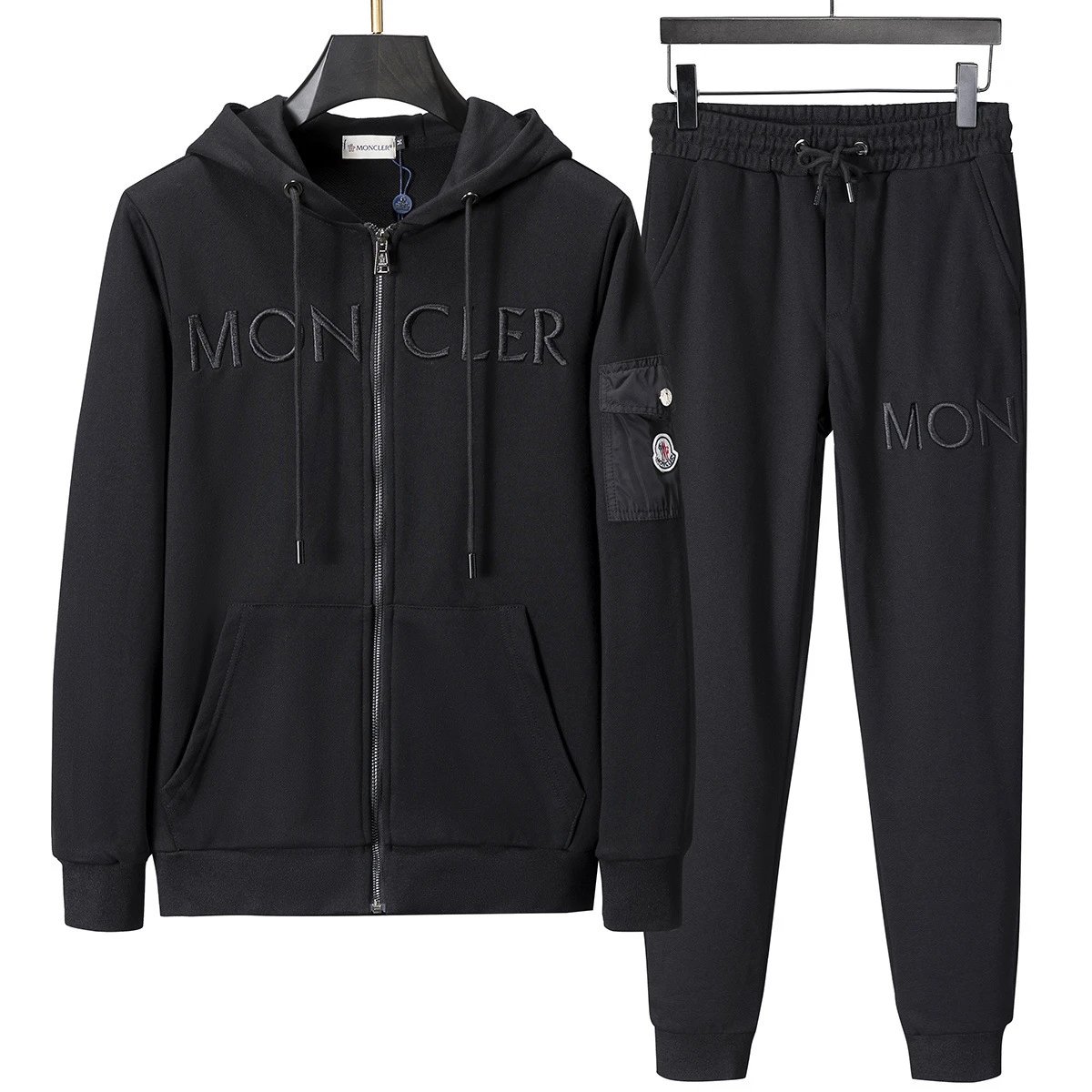 Louis Vuitton Tracksuits Zip-Up Jacket and Joggers Set — 38036 black