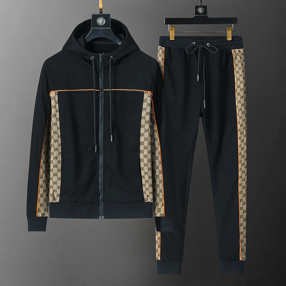 Louis Vuitton Tracksuits Zip-Up Jacket and Joggers Set — 38053 Black
