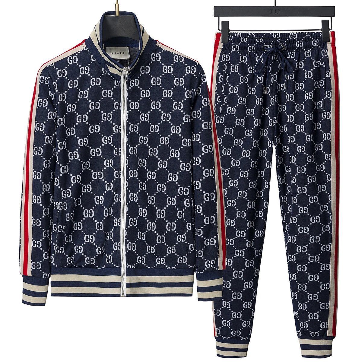 Louis Vuitton Tracksuits Zip-Up Jacket and Joggers Set — G 1001 Royal blue