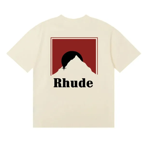 Rhude Mountain Logo Beige T-Shirt - 1