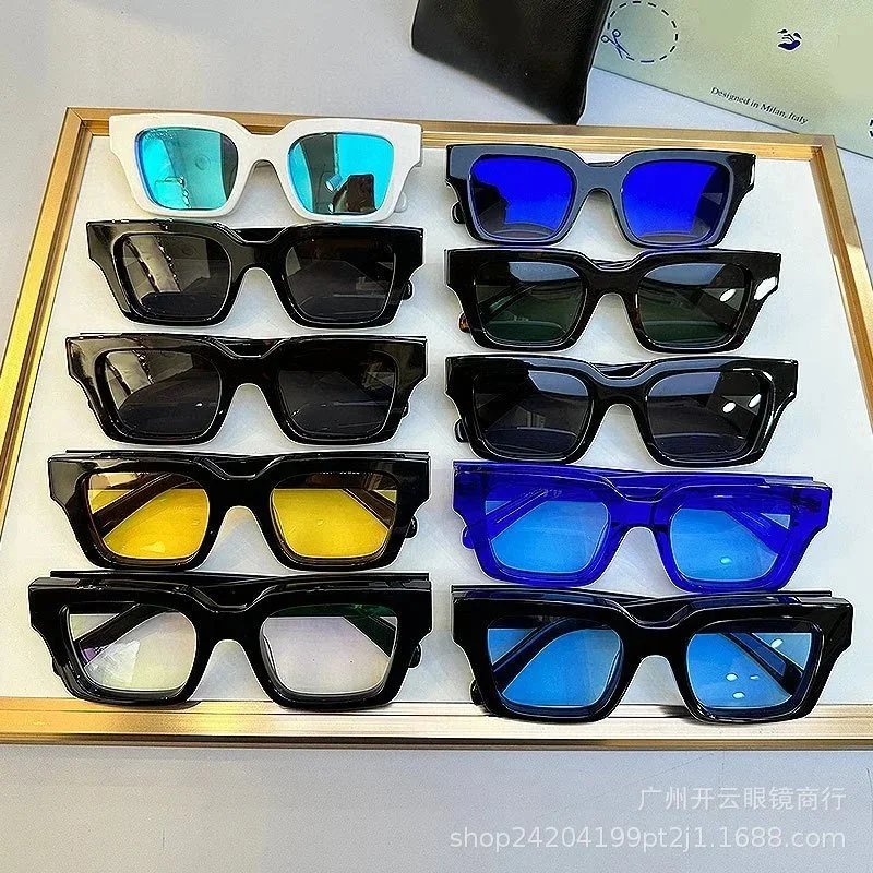 Design Square Frame Blue Transparent Sunglasses Eyewear - 12