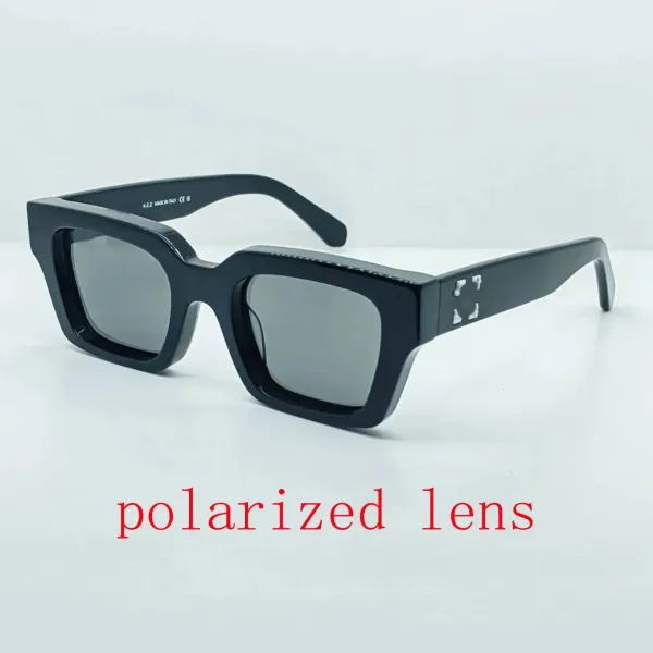 Off-White Square Frame Polarized Sunglasses Black - 1