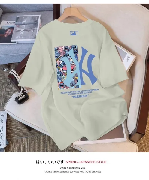 MLB x Disney Stitch NY Yankees Graphic Print White T-Shirt - 19