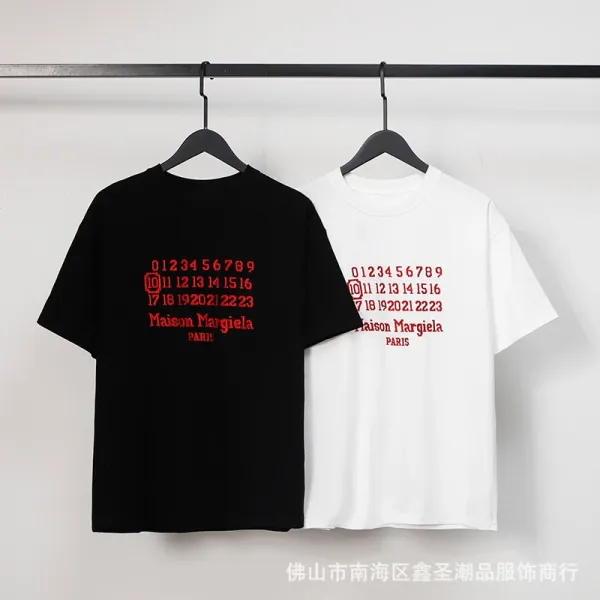 Maison Margiela Tabi Print Black T-Shirt - 10