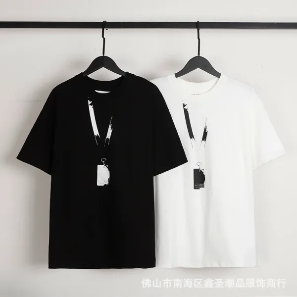 Maison Margiela Tabi Print Black T-Shirt - 36