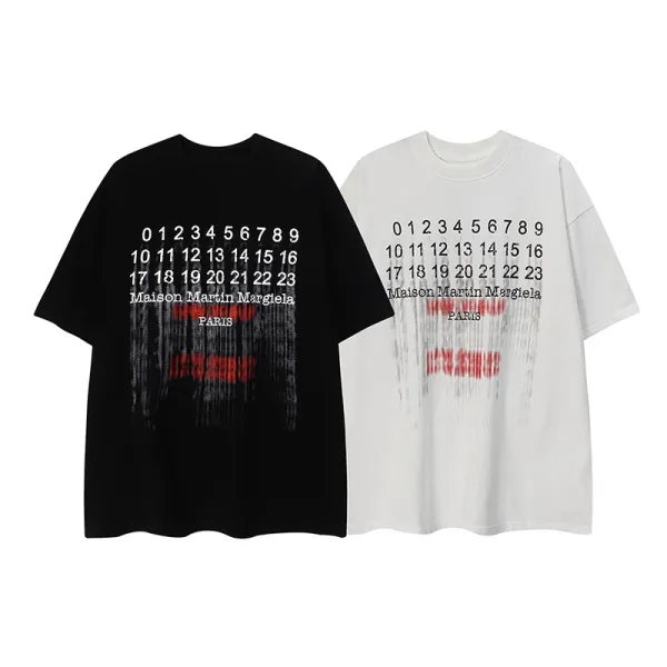 Maison Margiela Tabi Print Black T-Shirt - 5