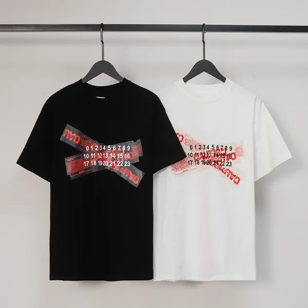 Maison Margiela Tabi Print Black T-Shirt - 6