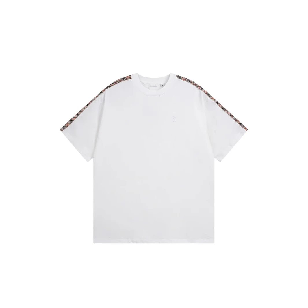 Burberry Check-Trimmed Oversized T-Shirt Black - 4
