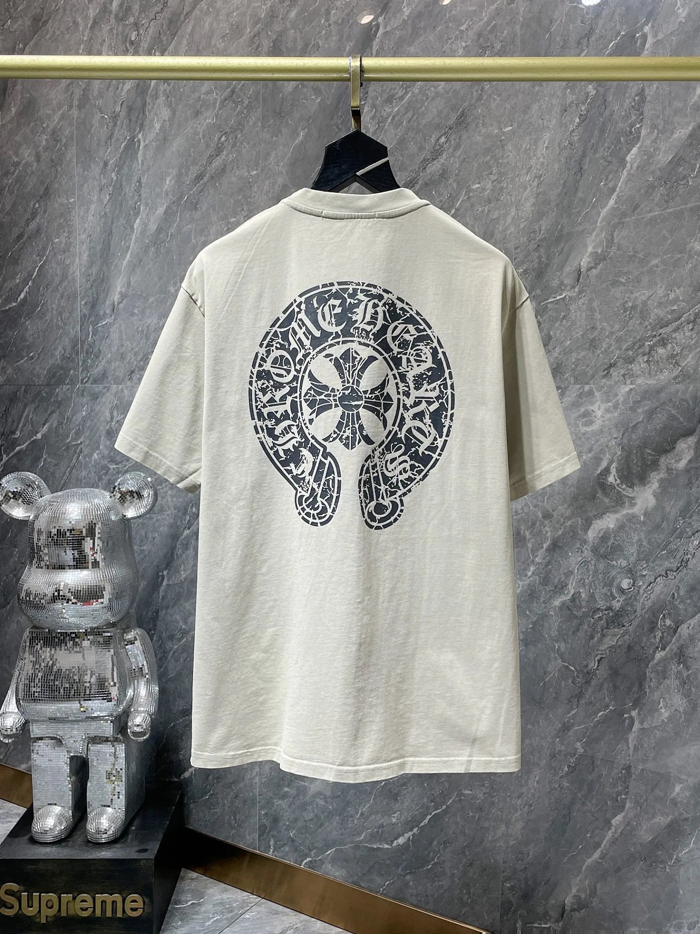 Supreme x Bearbrick Collaboration Distressed Black T-Shirt - 25