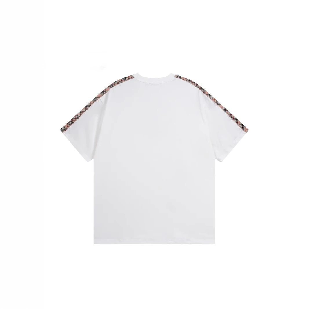 Burberry Check-Trimmed Oversized T-Shirt Black - 5