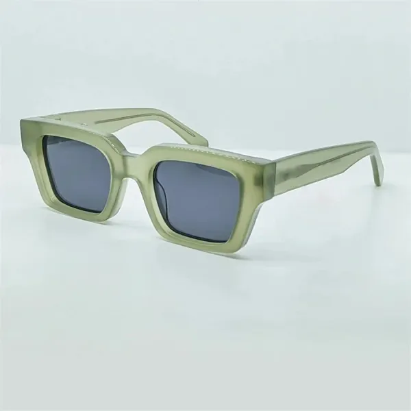Design Square Frame Translucent Olive Green Sunglasses - 1