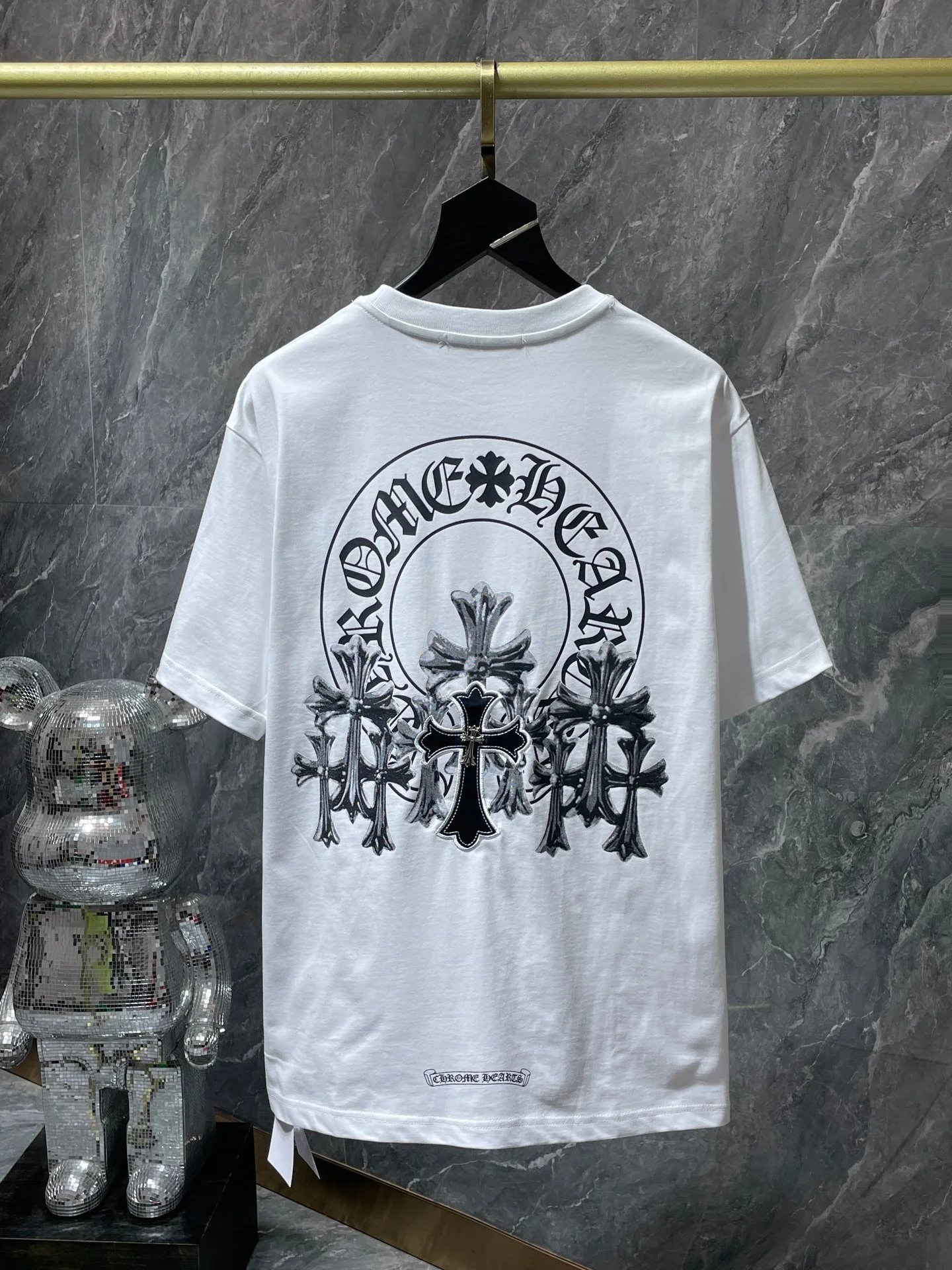Supreme x Bearbrick Collaboration Distressed Black T-Shirt - 10