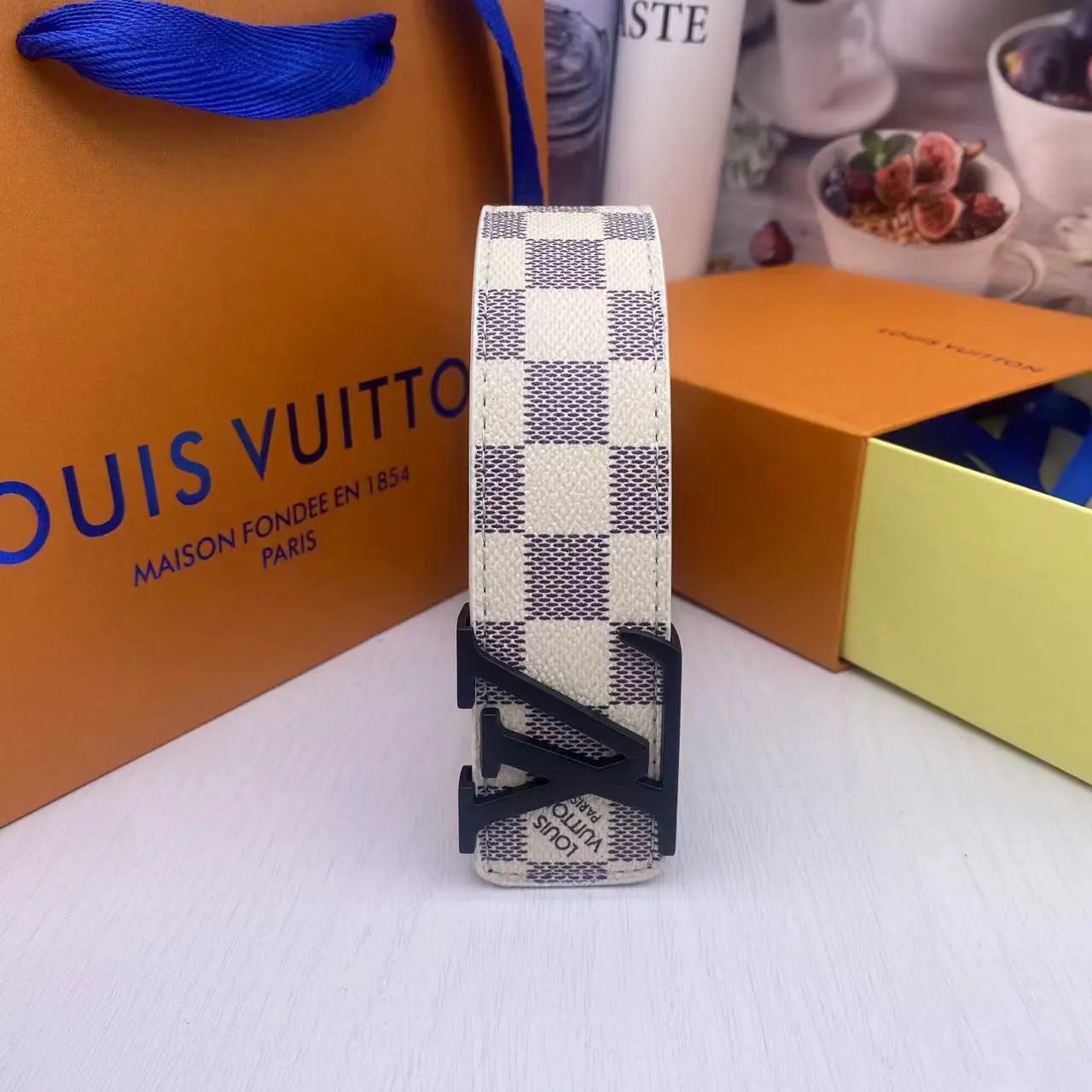 White Checkered Black Buckle