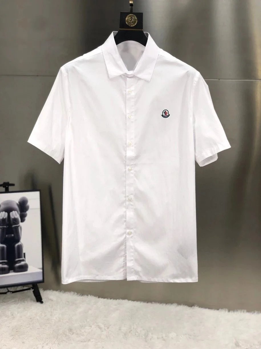 Moncler Shirts Button-Up Logo-Patch Shirt — AL-1