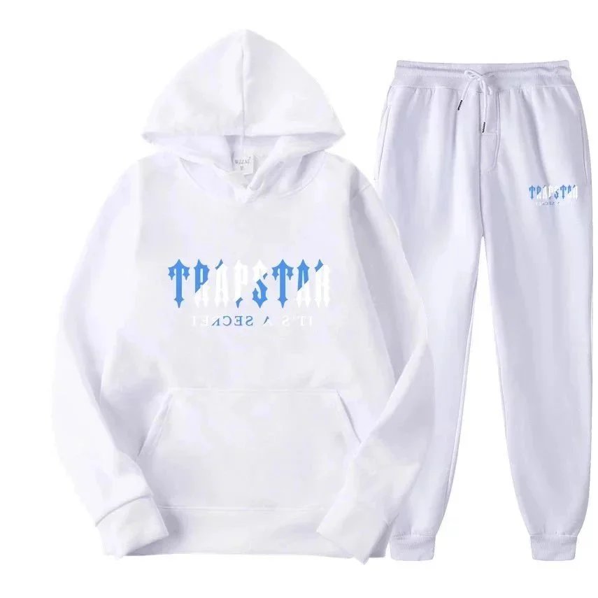 字母印花男女运动服抓绒两件套宽松连帽卫衣套装(KLFS）定制产品，非质量问题不退换