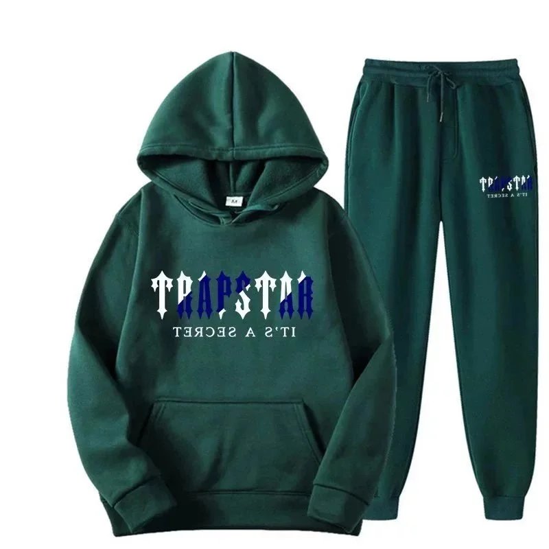 字母印花男女运动服抓绒两件套宽松连帽卫衣套装(KLFS）定制产品，非质量问题不退换