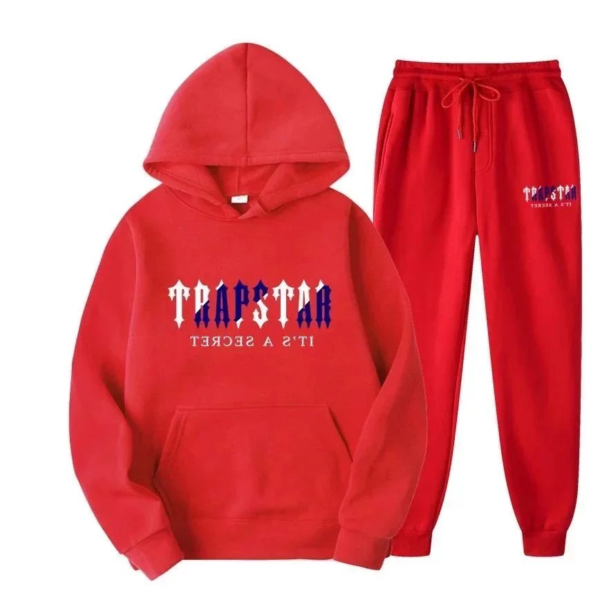 字母印花男女运动服抓绒两件套宽松连帽卫衣套装(KLFS）定制产品，非质量问题不退换