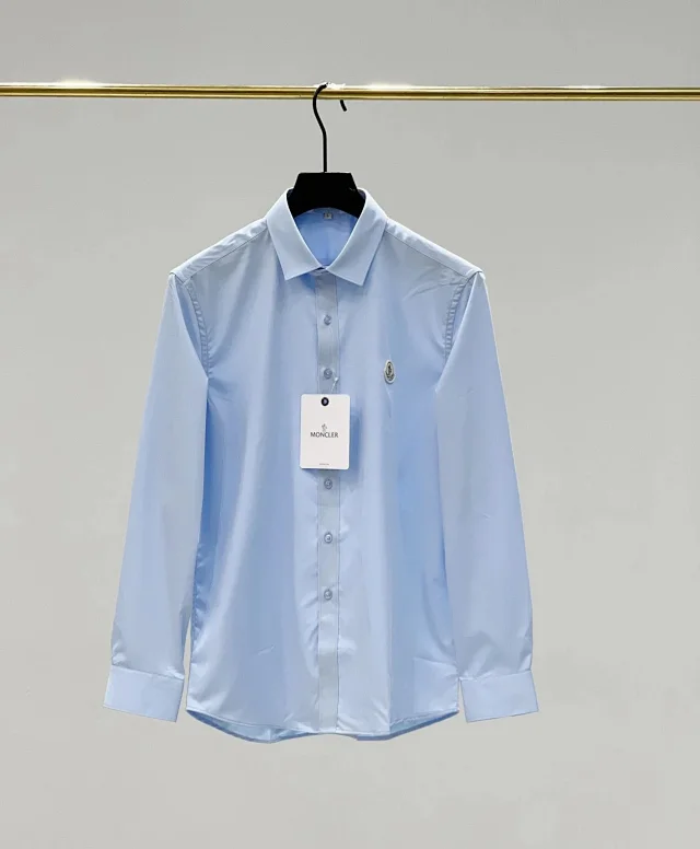 Moncler Shirts Button-Up Logo-Patch Shirt product detail image 14