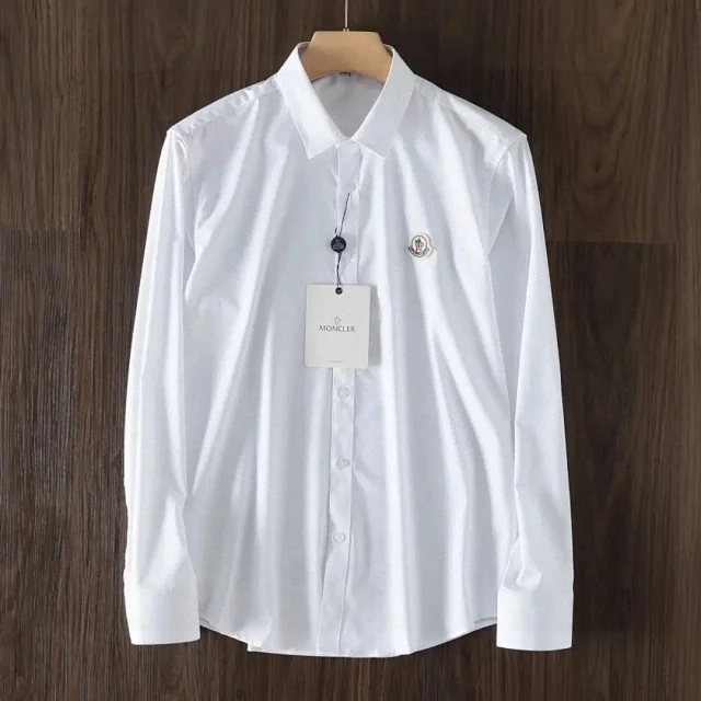 Moncler Shirts Button-Up Logo-Patch Shirt product detail image 6