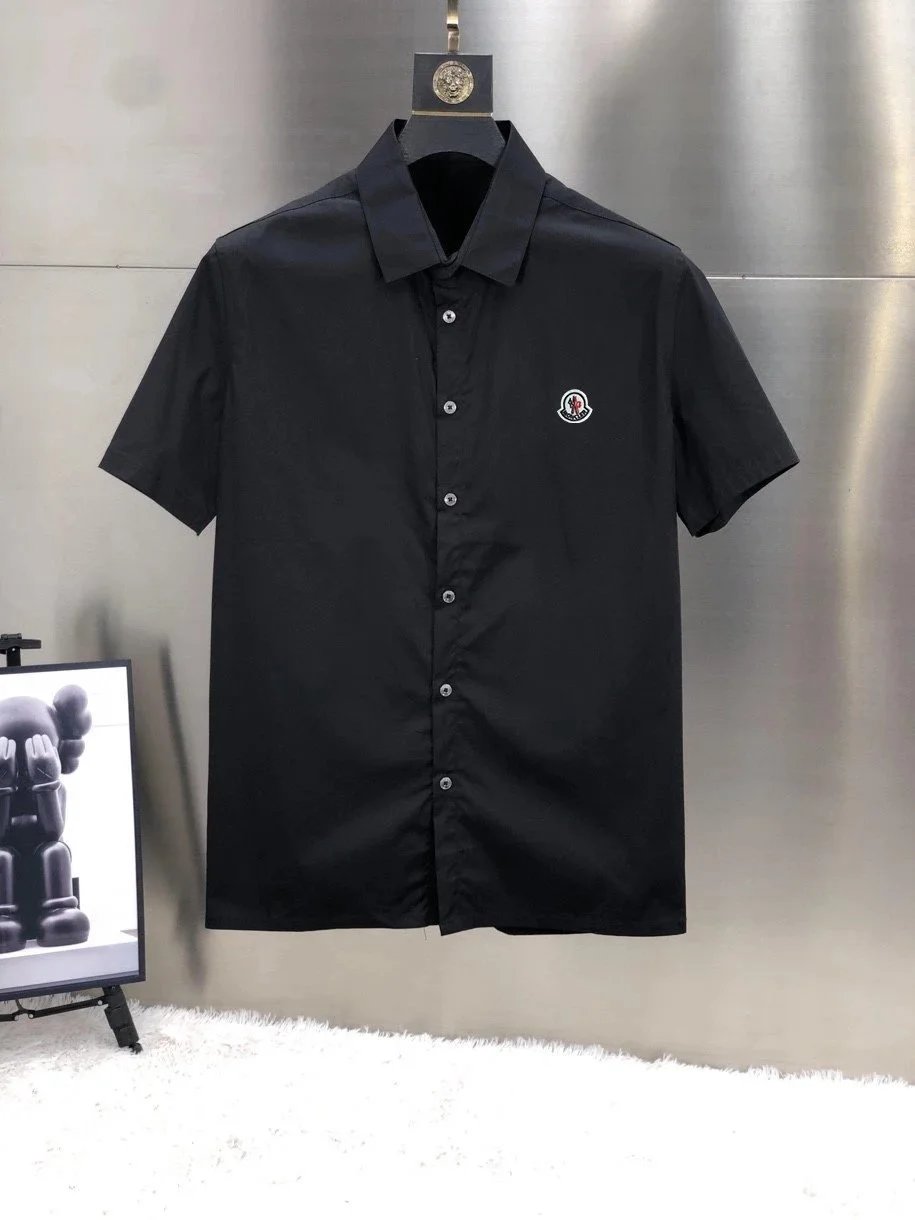 Moncler Shirts Button-Up Logo-Patch Shirt — AL-2