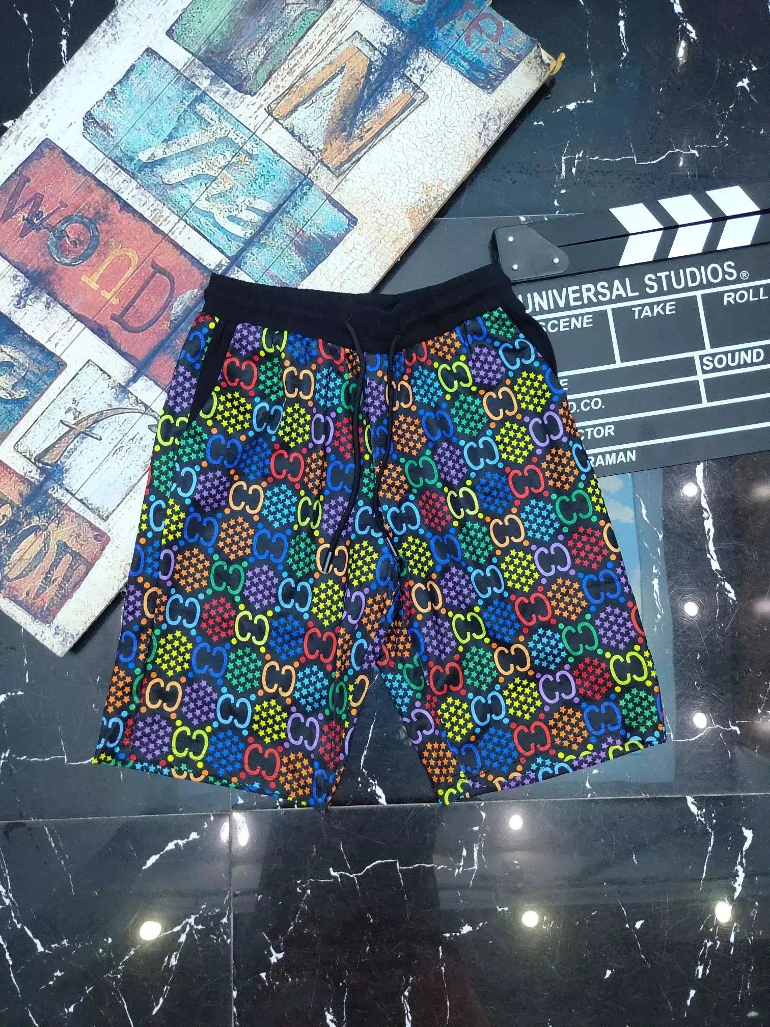 Gucci Shorts Drawstring with logo-print or side-stripe designs — MMJ-13