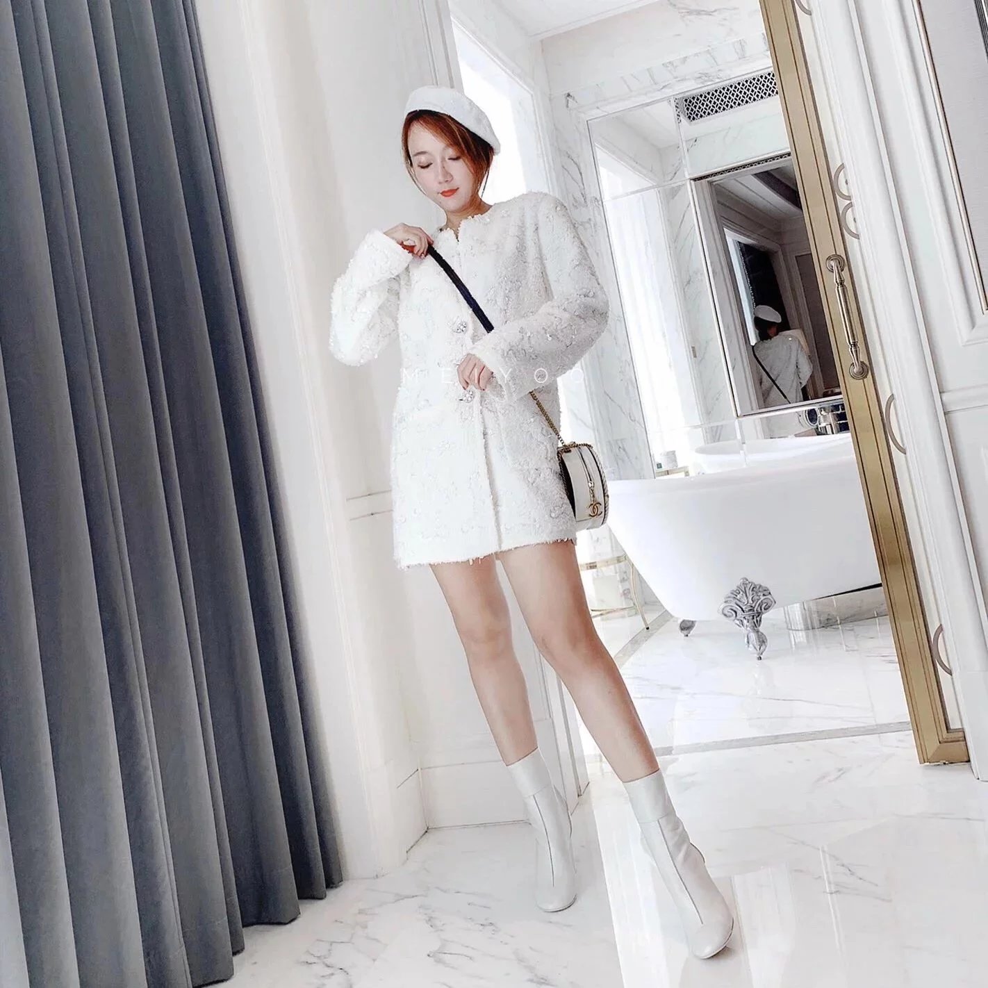 代购版本CHANEL香奈儿香奶奶C家2023秋季新款粗跟后拉链圆头亮皮短靴百搭及踝靴网红同款小红书爆款时尚复古百搭显瘦显腿长增高超轻柔软舒适 8