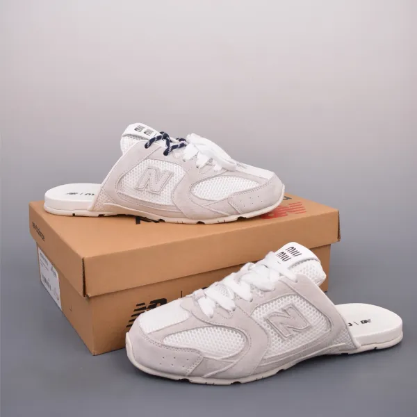Miu Miu New Balance x Miu Miu 990 Slide Beige Mesh Sneaker Slides Sandals - 1