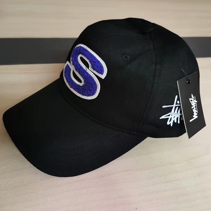 Baseball cap embroidered men's and women's models duck tongue cap soft top splicing collision color