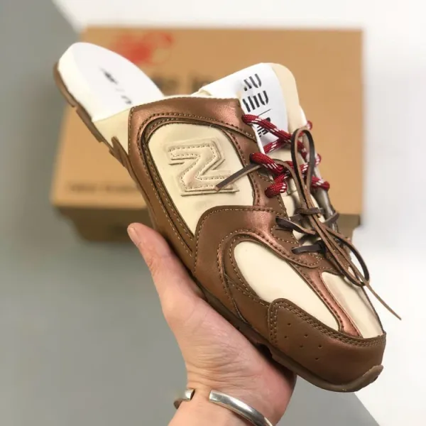 Miu Miu New Balance x Miu Miu 990 Slide Beige Mesh Sneaker Slides Sandals - 9