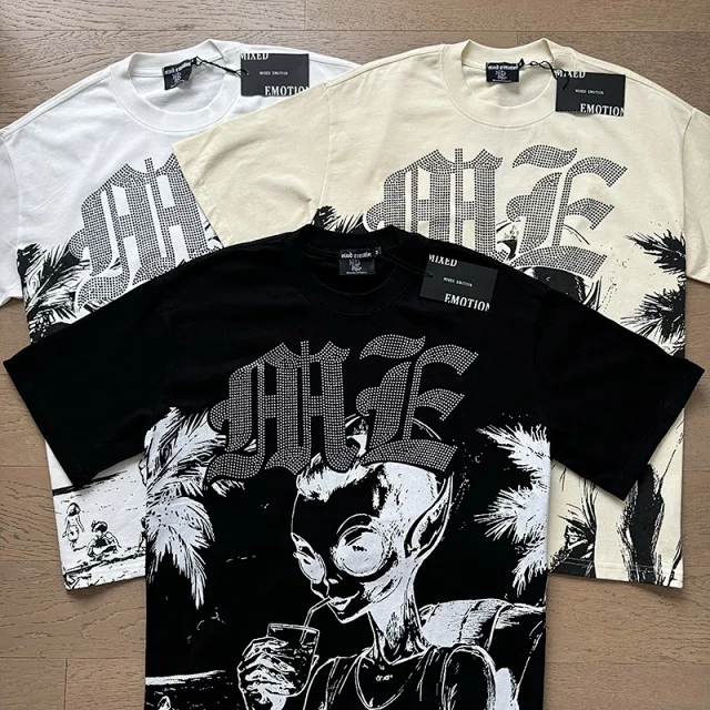 Mixed Emotion T-Shirts Graphic Print Crew Neck product detail image 3