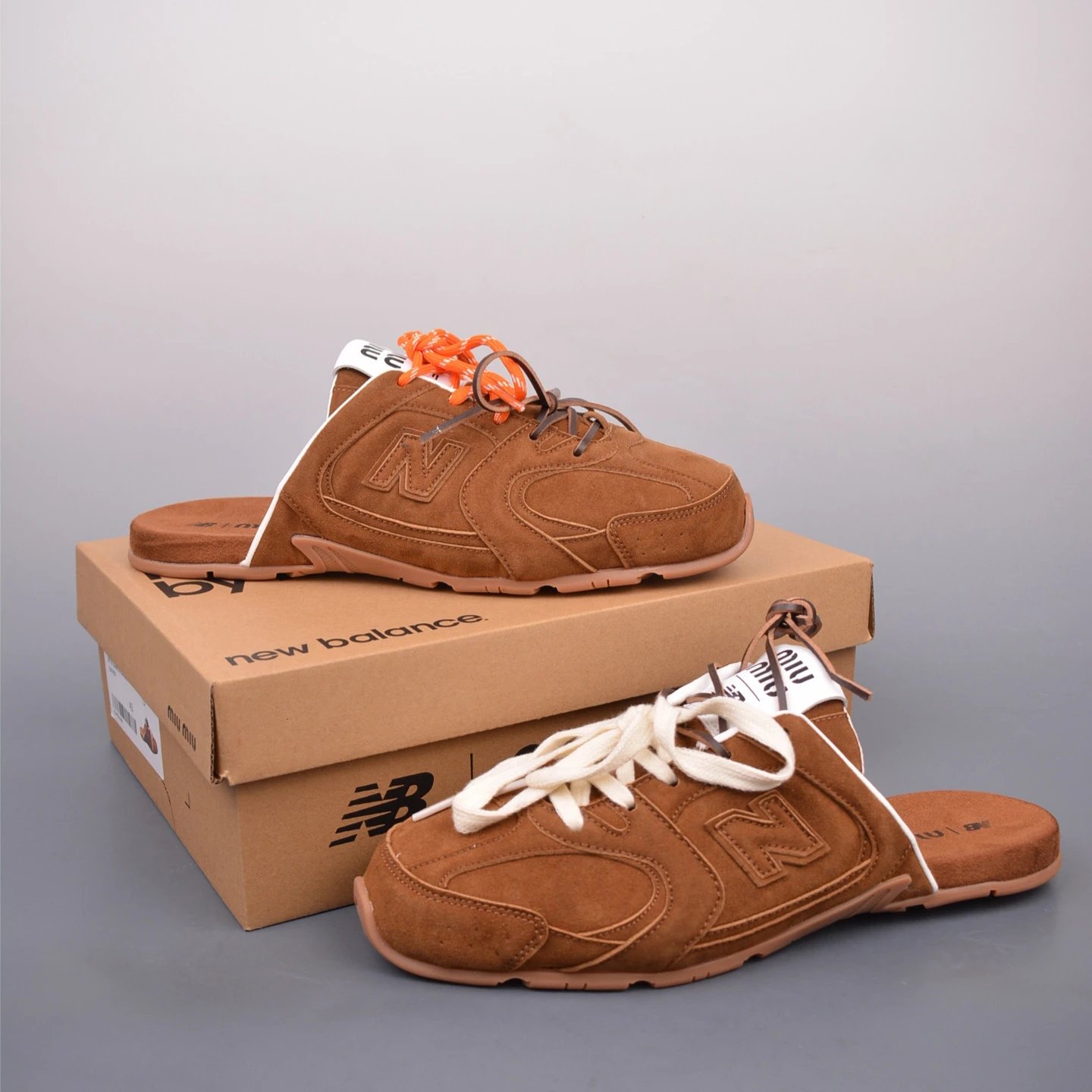 New Balance X Miu Miu 530 SL faded suede mules shoes