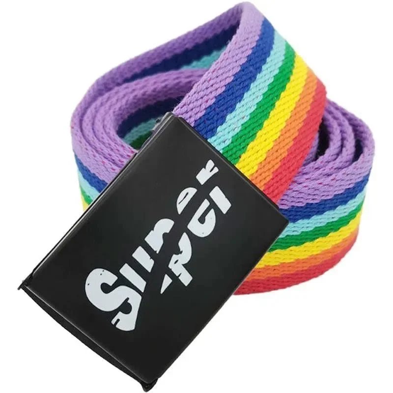 Superdry Stripe Canvas Belt Navy Orange White - 3
