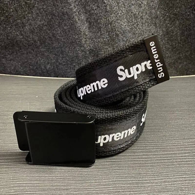 Supreme Box Logo Web Belt Black Canvas Belt