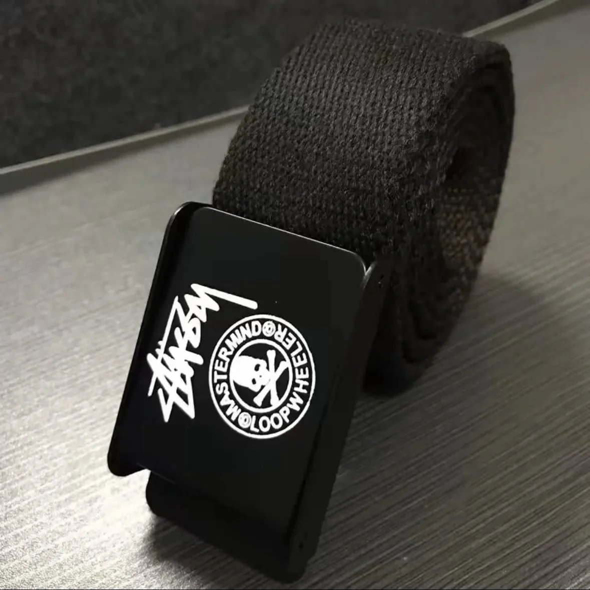 Stüssy x Mastermind Japan Canvas Belt Black