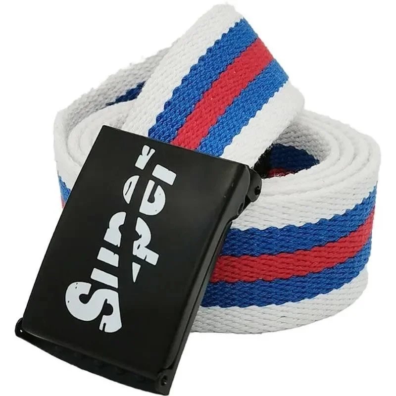 Superdry Stripe Canvas Belt Navy Orange White - 4