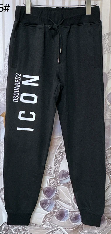 DSQUARED2 Trousers Black drawstring jogger sweatpants with ICON and logo prints product detail image 6