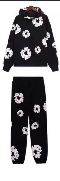Gallery Dept Floral Print Hoodie and Sweatpants Set Black - 1