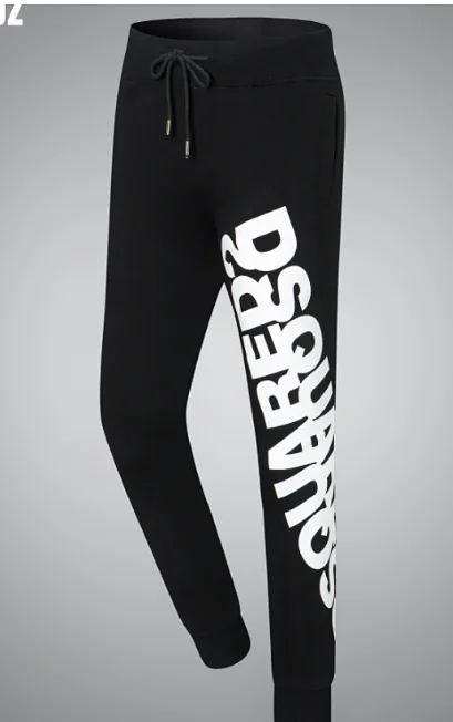 DSQUARED2 Trousers Black drawstring jogger sweatpants with ICON and logo prints product detail image 4