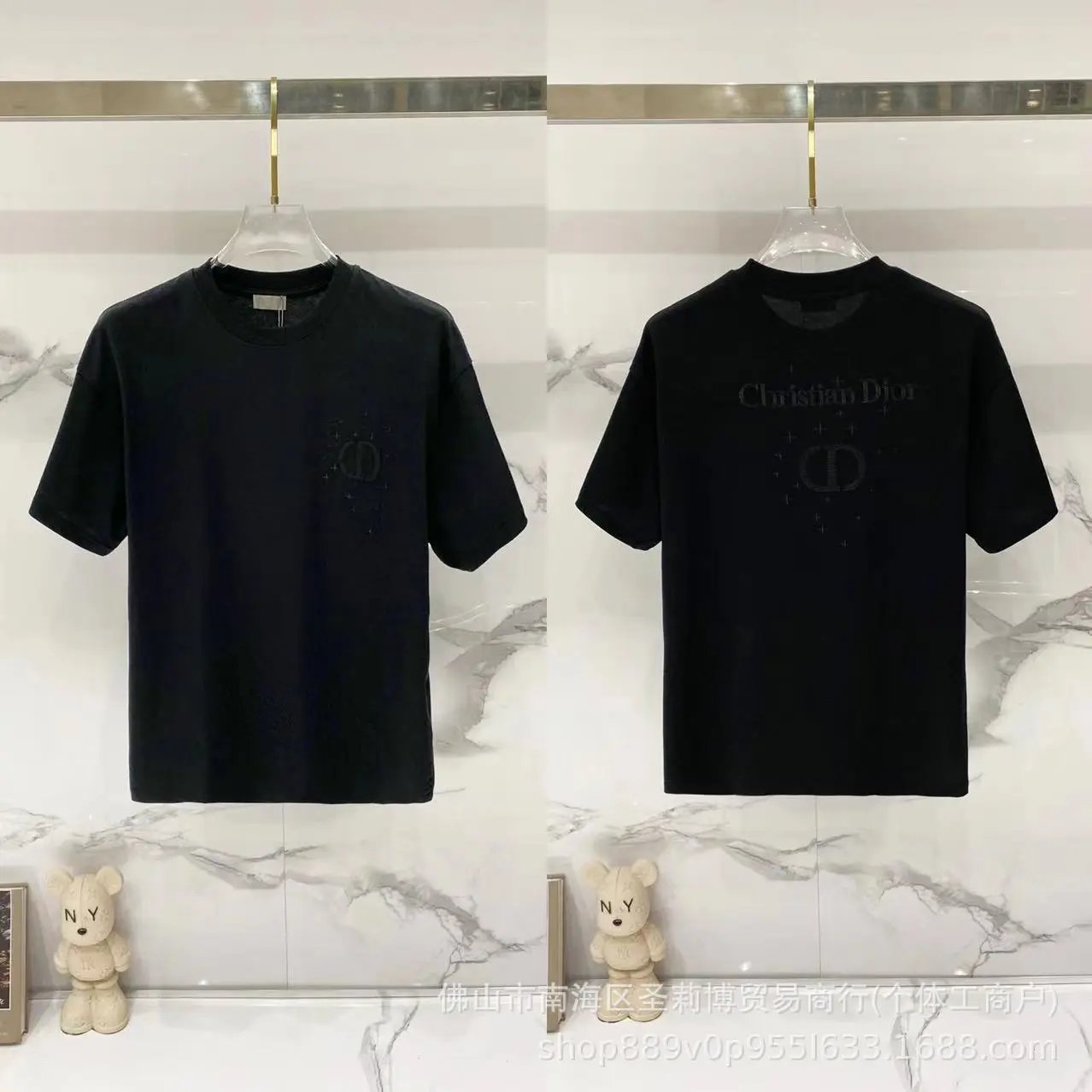D002 Embroidered Black