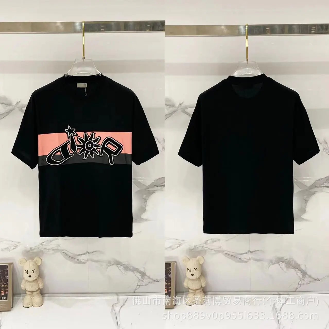 D004 Embroidered Black