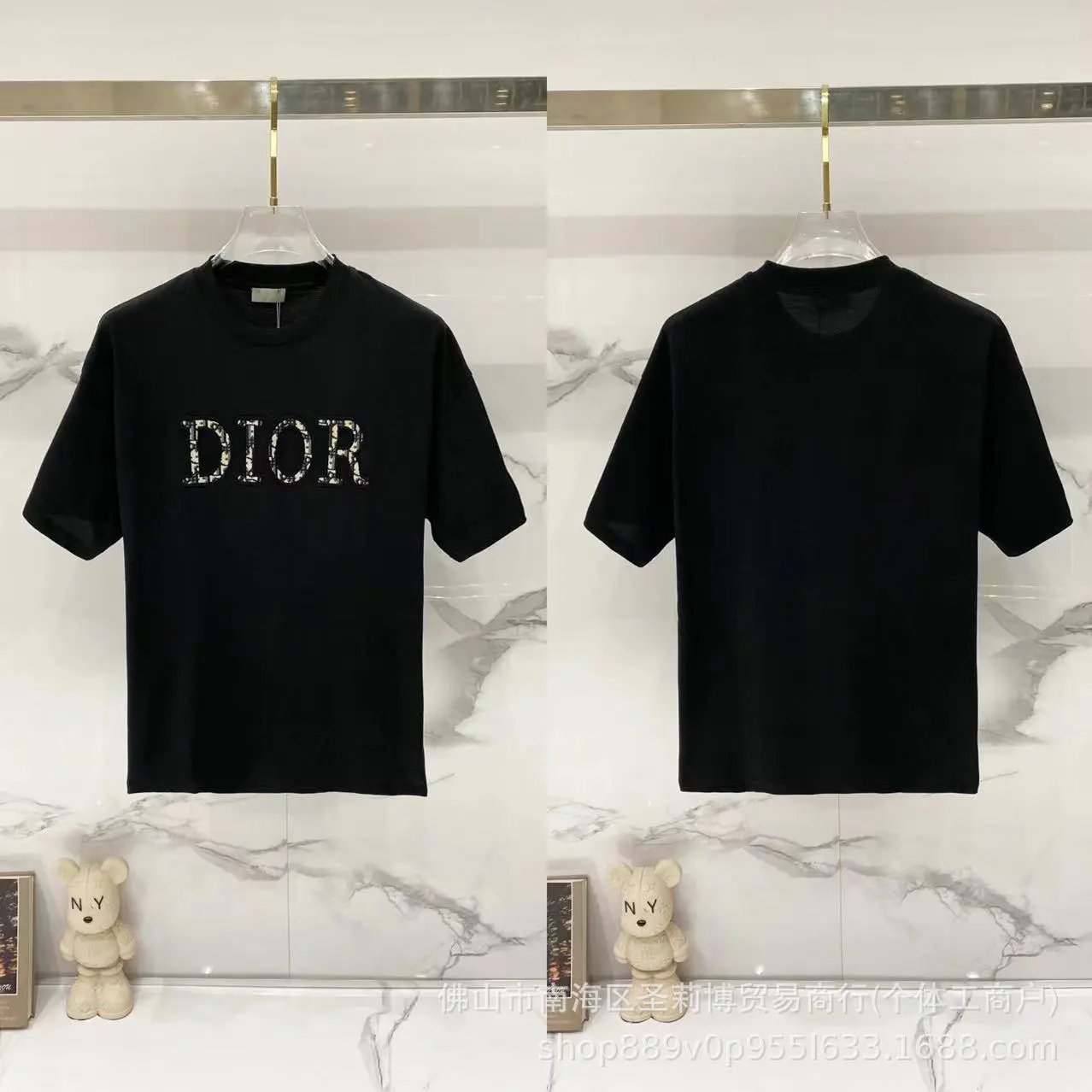 D007 Embroidered Black