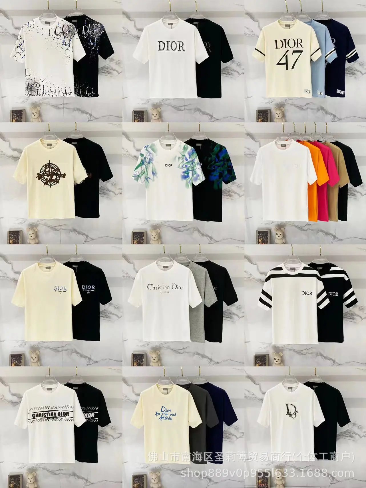 Cross border D-home 26ss high version logo round neck loose cotton men's and women's casual versatile fashion short sleeved t-shirt
