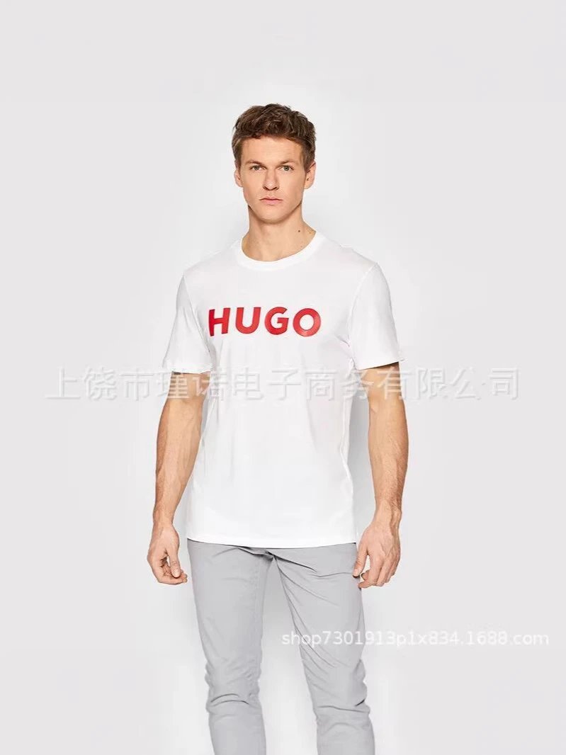 HUGO 雨果博斯 短袖T恤衫025新款印短袖t恤衫潮男外贸纯棉跨境 4